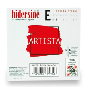 Hidersine Artista Violin E String – Premium Steel Core – 4/4–3/4 Size