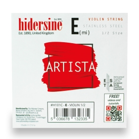 Hidersine Artista Violin E String – Premium Steel Core – 1/2 Size