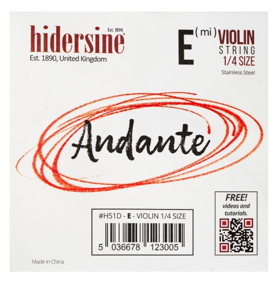 Hidersine Andante Violin E String 1/4